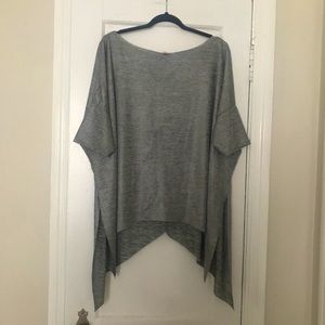 My Beloved Asymmetrical Hem Silver Top